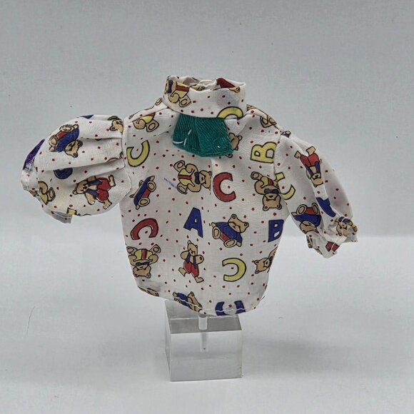 Vintage Barbie Doll Teacher Top With Bear Print - Picture 1 of 4